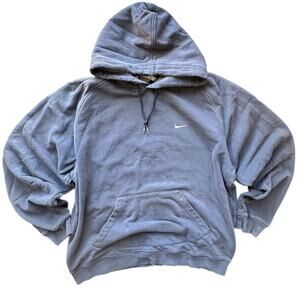 Vintage Y2K Nike Navy Swoosh Distressed Hoodie Size XL